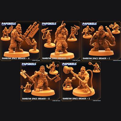 3D Printed Papsikels Cyberpunk Sci-Fi Rambutan Space Breakers Set - 28mm 32mm
