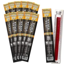 Wicked Cutz Premium Beef Jerky Sticks, High Quality, Teriyaki, 1.5 oz, 12-Pack