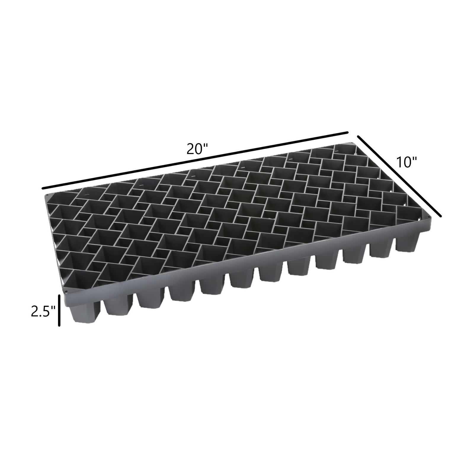 SUNPACK 10" x 20" Seed Starting Air Prune Propagation Tray, Black, 2.5"
