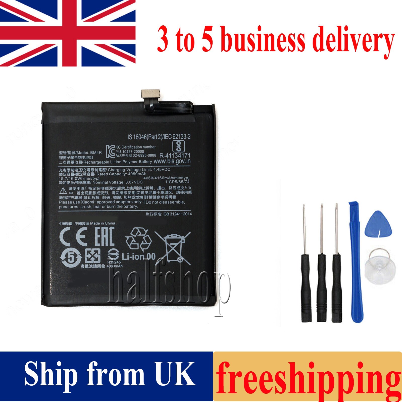 New For BM4R Internal Replacement Battery for Mi 10 Lite 5G + Tool