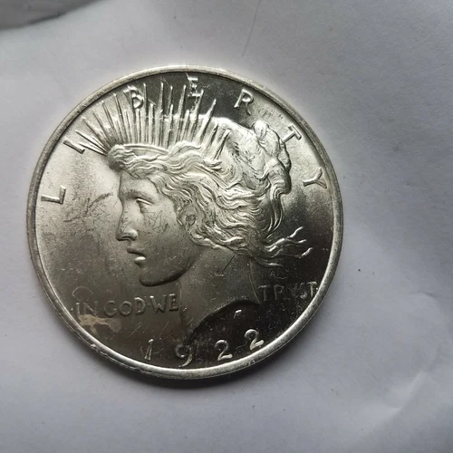 1922 Peace Dollar uncirculated BU  $1 from original roll (1 coin each) from roll