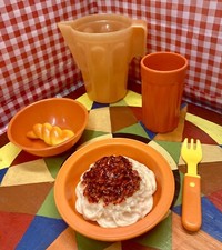 MTC Fisher Price Little Tikes Play Food Lot Dishes Kitchen Cooking Spaghetti FPI