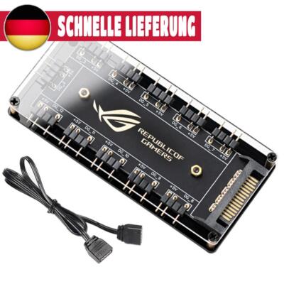 10 Ports RGB Fan HUB PC Desktop SATA Power 5V 3PIN ARGB Extension Splitter