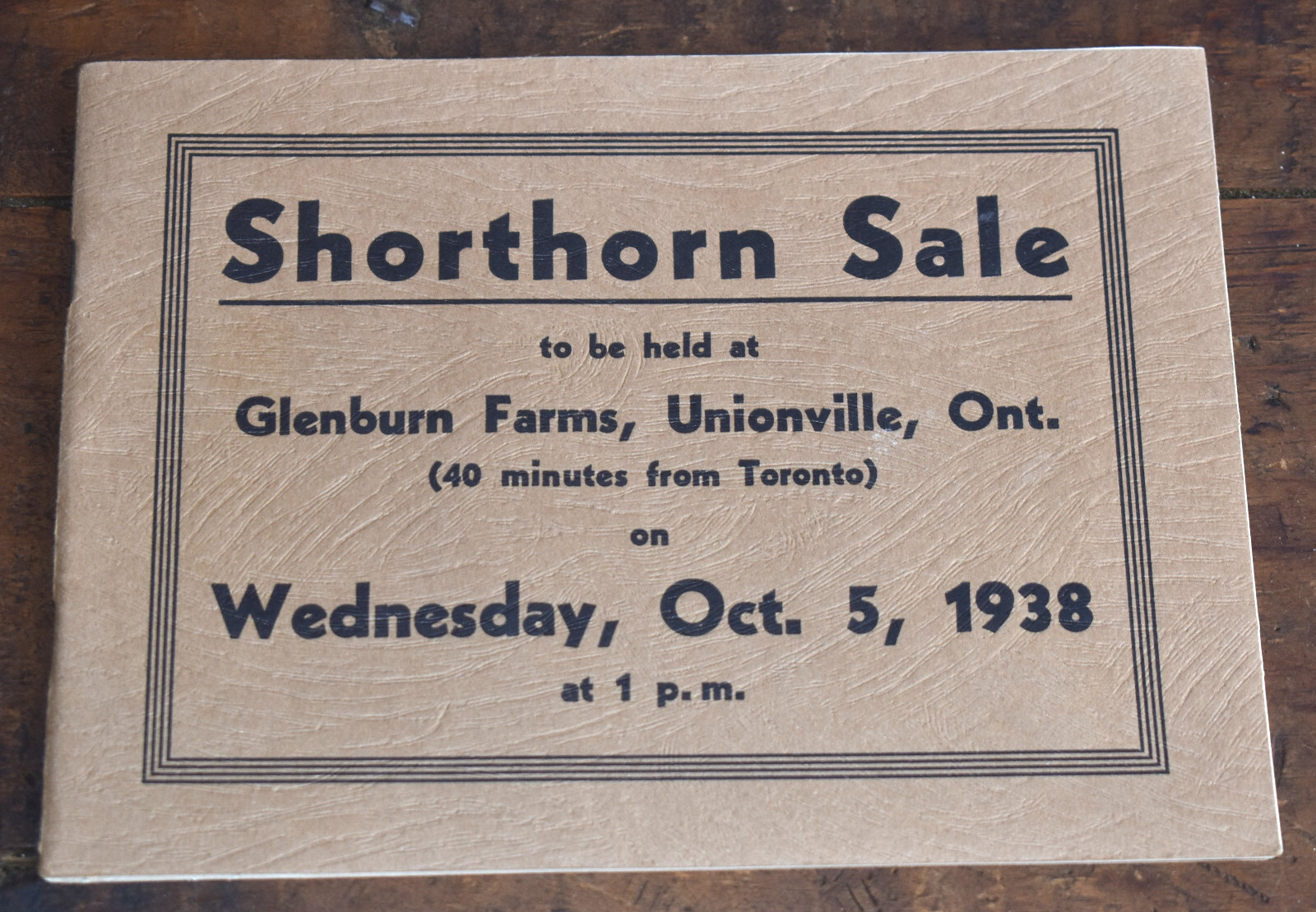 Vintage 1938 Shorthorn Cattle Sale Catalog Brochure Glenburn Farms Unionville ON eBay