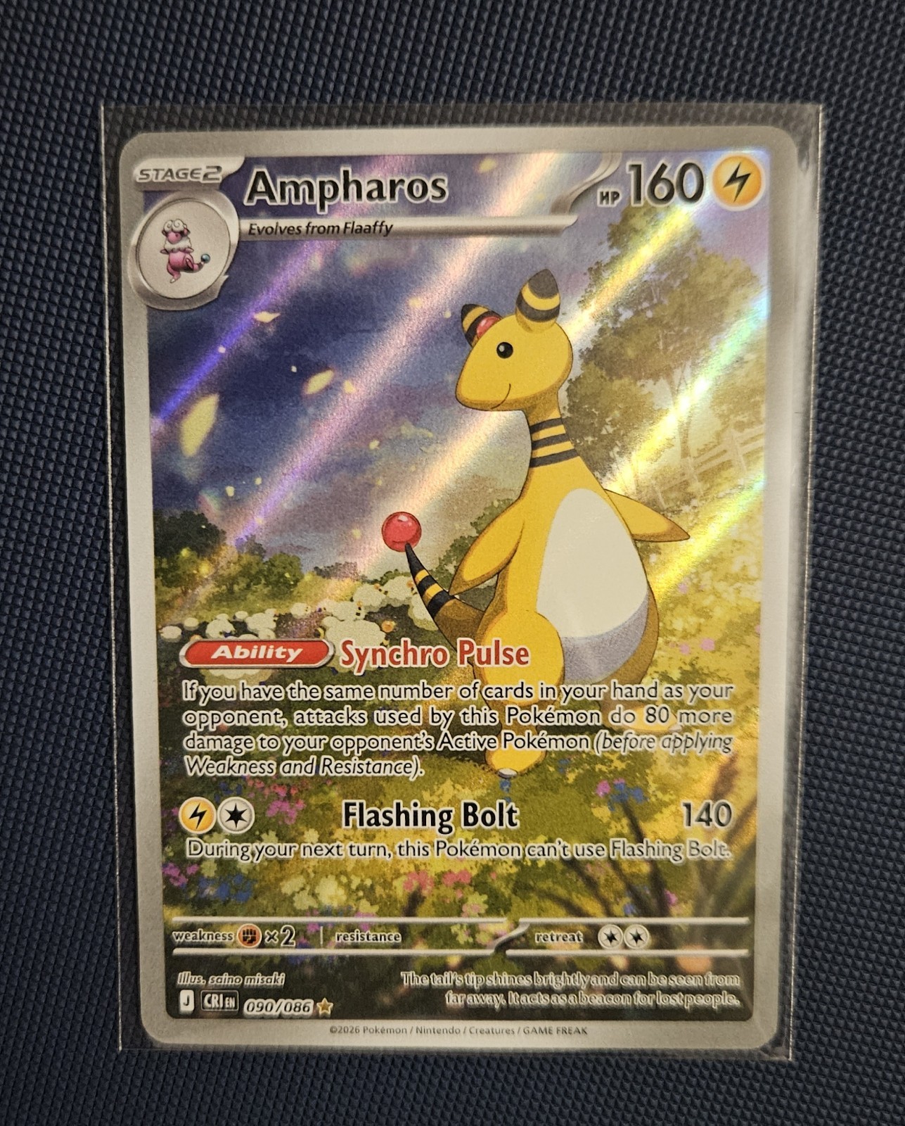 Pokemon Ampharos Illustration Rare 90/86 Chaos Rising NM