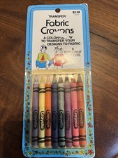 Vintage Crayola Transfer Fabric Crayons, Sealed, 8 Brilliant Colors