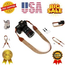 Camera Strap Brown Canvas Neck Shoulder Strap with Quick Release Buckles for ...