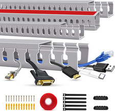 Cable Trunking Raceway Kit, Open Slot Wire Trunking for TV Cables, Cable Cable