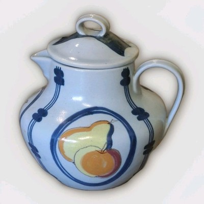 Vintage Buchan Portobello Keramik Deckelkanne Ewer Krug Äpfel Birnen Schottisch