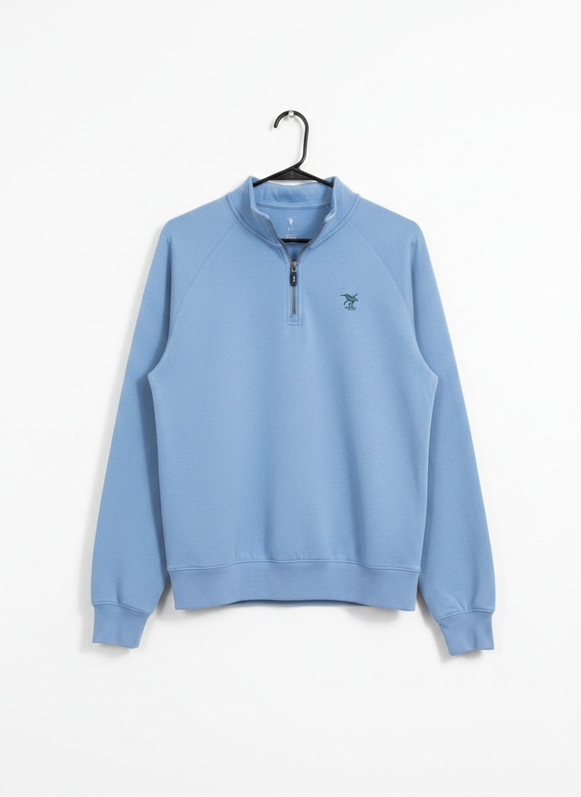 Light Blue Quarter Zip Pullover Caves Performance Golfwear