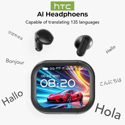 HTC NE20 OWS Bluetooth Kopfhörer AI LCD Übersetzer Touch Stereo HD Batt. Lang+
