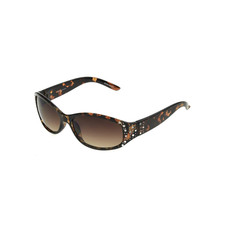 Foster Grant Tortoiseshell Rhinestone Oval Women's Polarized Sunglasses N12