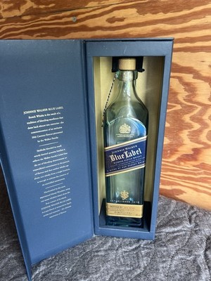 Johnnie Walker Blue Label Scotch Whiskey - Empty Bottle w/ Display Box 750ml