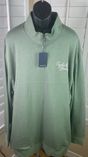 Psycho Bunny  Embroidered  Desert 1/4 Zip Mock Sea Spray Sweatshirt - Men  s 3XLT