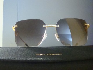 DOLCE & GABBANA SUNGLASSES MODEL : DG 2332B GOLD WITH BROWN GRADIENT LENS