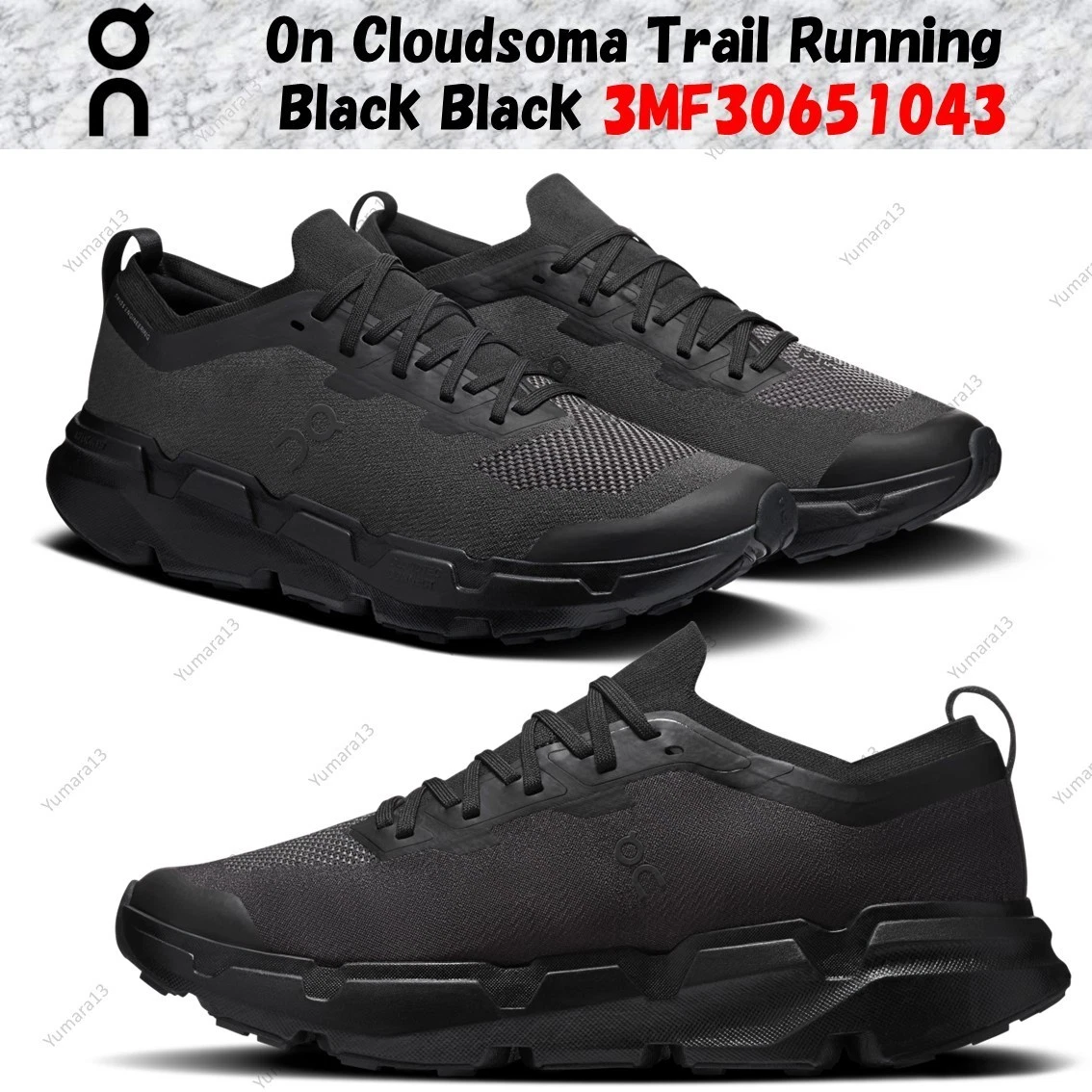 On Cloudsoma Trail Running Black Black 3MF30651043 Men's Size