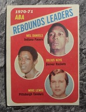 1971-72 Topps - League Leaders Mel Daniels, Mike Lewis, Julius Keye #150 (RC)