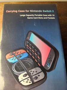 Nintendo Switch 2 EVA Carrying Case Black, 10 Game Card Slots, Shockproof