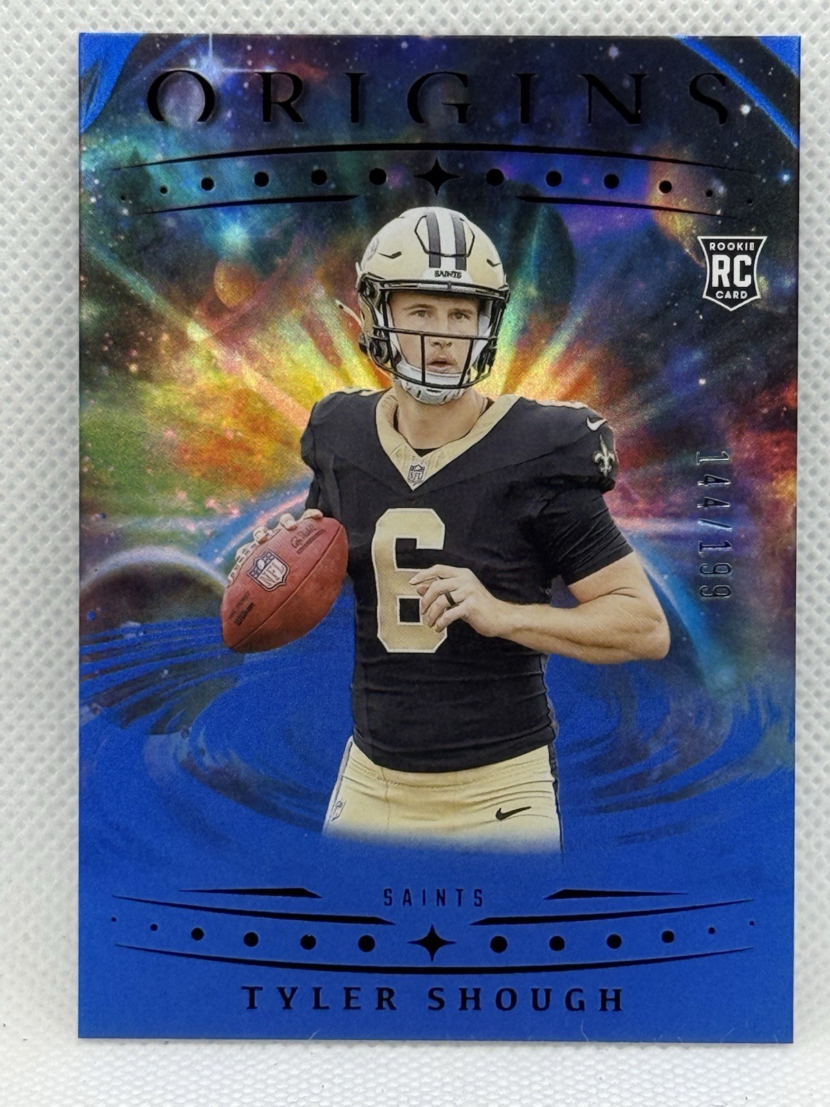 2025 Panini Origins Tyler Shough #117 Blue 144/199 Rookie RC Saints