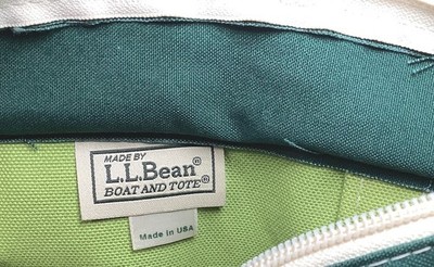 Vintage L.L.Bean Mini Boat and Tote Canvas Bag 12x9x5 Lime/Dark