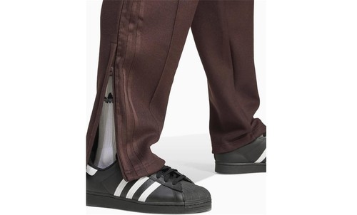 NUOVO $130 ADIDAS ORIGINALS 3 STRISCE LANA PANTALONI PISTA TRIFOGLIO MARRONE IZ3181 LARGE - Foto 3 di 5