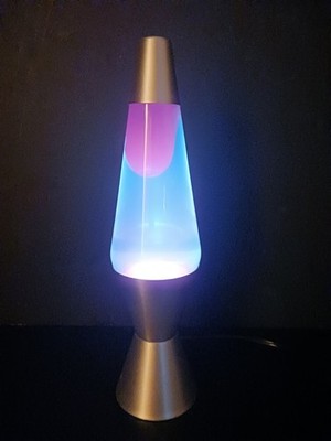 Lava Brand Motion Lava Lamp w/ Red Purple Wax in Blue Liquid Silver Base Tested!