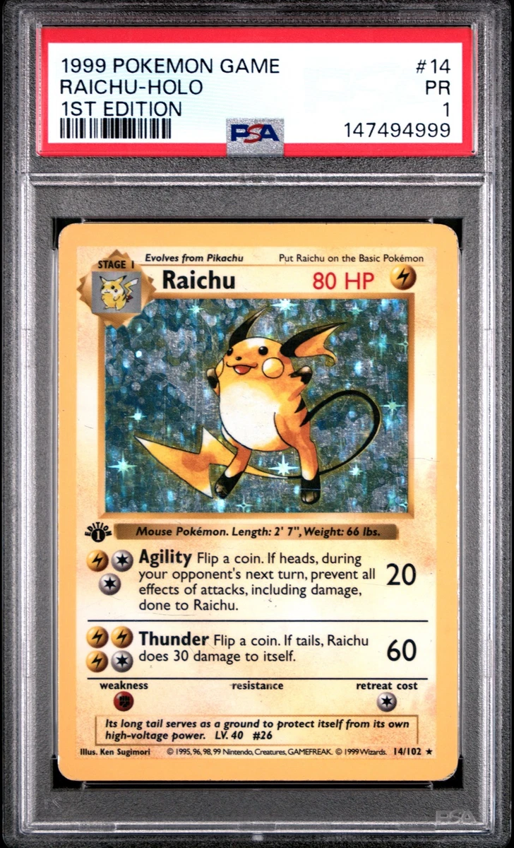 【PSA6】ライチュウ 英語版 初版 1st Edition Base Set Pokémon TCG Base Set Grade 1 English Collectible Individual Card