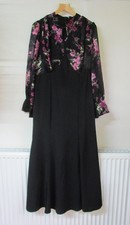 Womens Black Floral Dress Size 1XL Shein Midi NEW