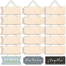 30 PCS Unfinished Wood Crafts Blanks Rectangle Hanging Wood Sign Plaque Woode...