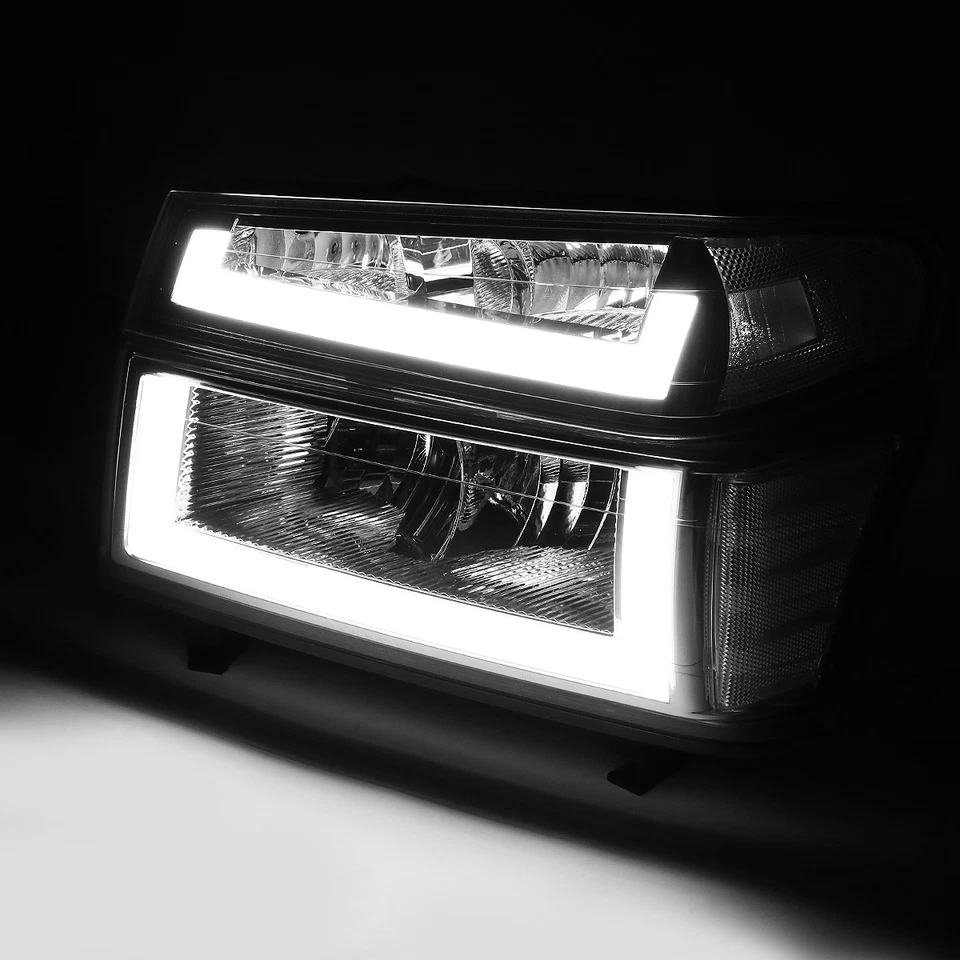 [LED DRL]PARA 04-12 CHEVY COLORADO GMC CANYON FARO PARACHOQUES LÁMPARAS CROMO/CLARO Foto 3 de 4