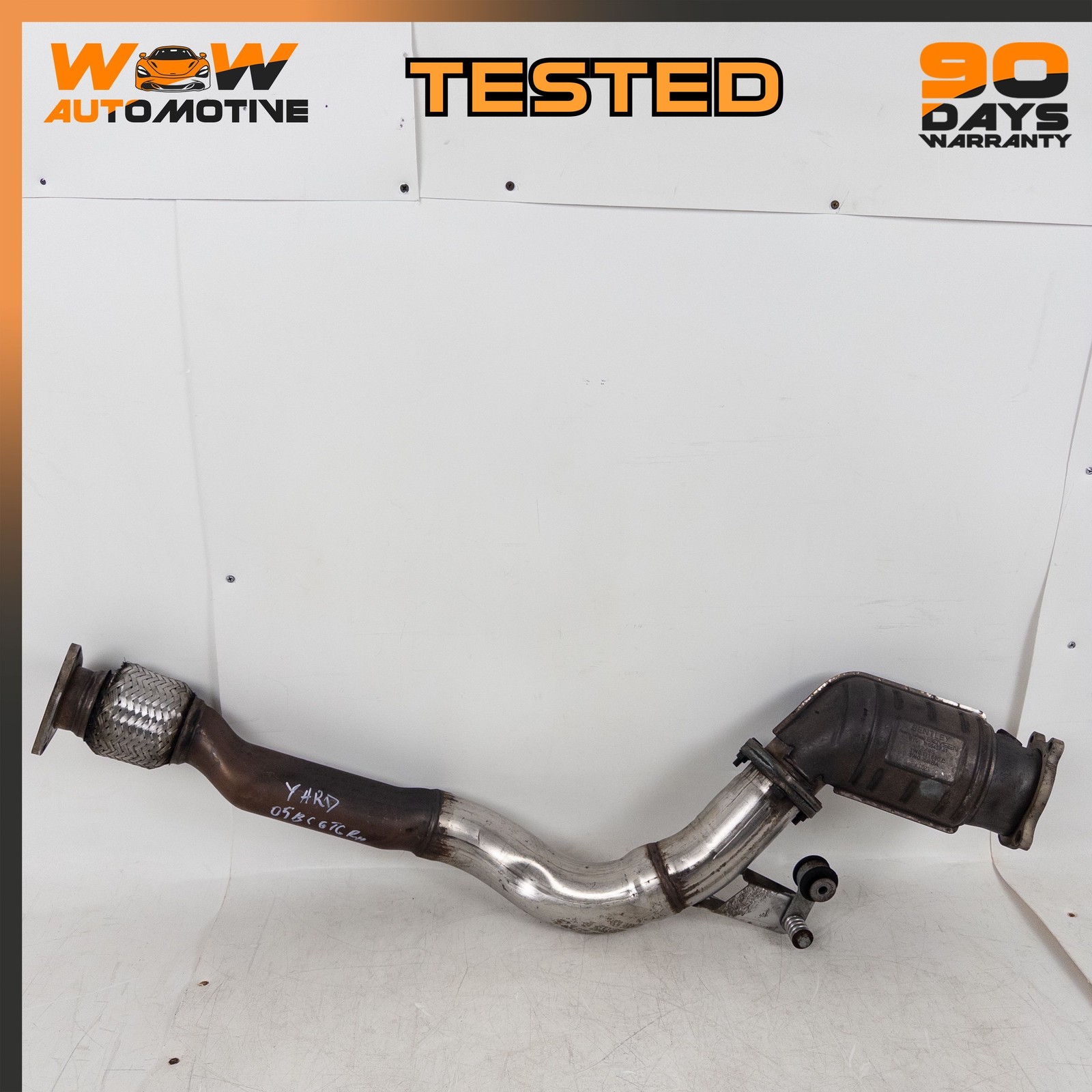 04-13 BENTLEY CONTINENTAL GT 6.0L FRONT RIGHT EXHAUST DOWNPIPE CATALYST OEM