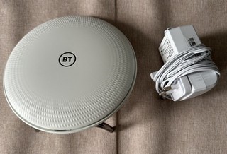 BT AC2600 2nd Gen White Whole Home Mesh WiFi Disc Extender with power supply
