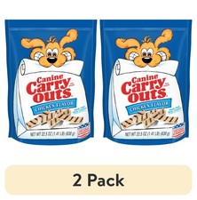  2 pack Canine Carry Outs Chicken Flavor Dog Treats, 22.5oz Bag