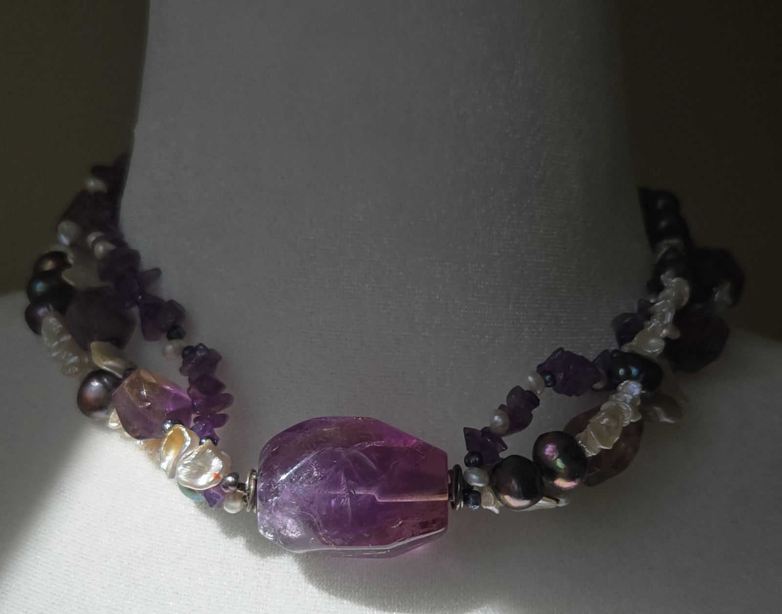 Artisan PCK Multi-Gemstone Statement Necklace Ame… - image 7