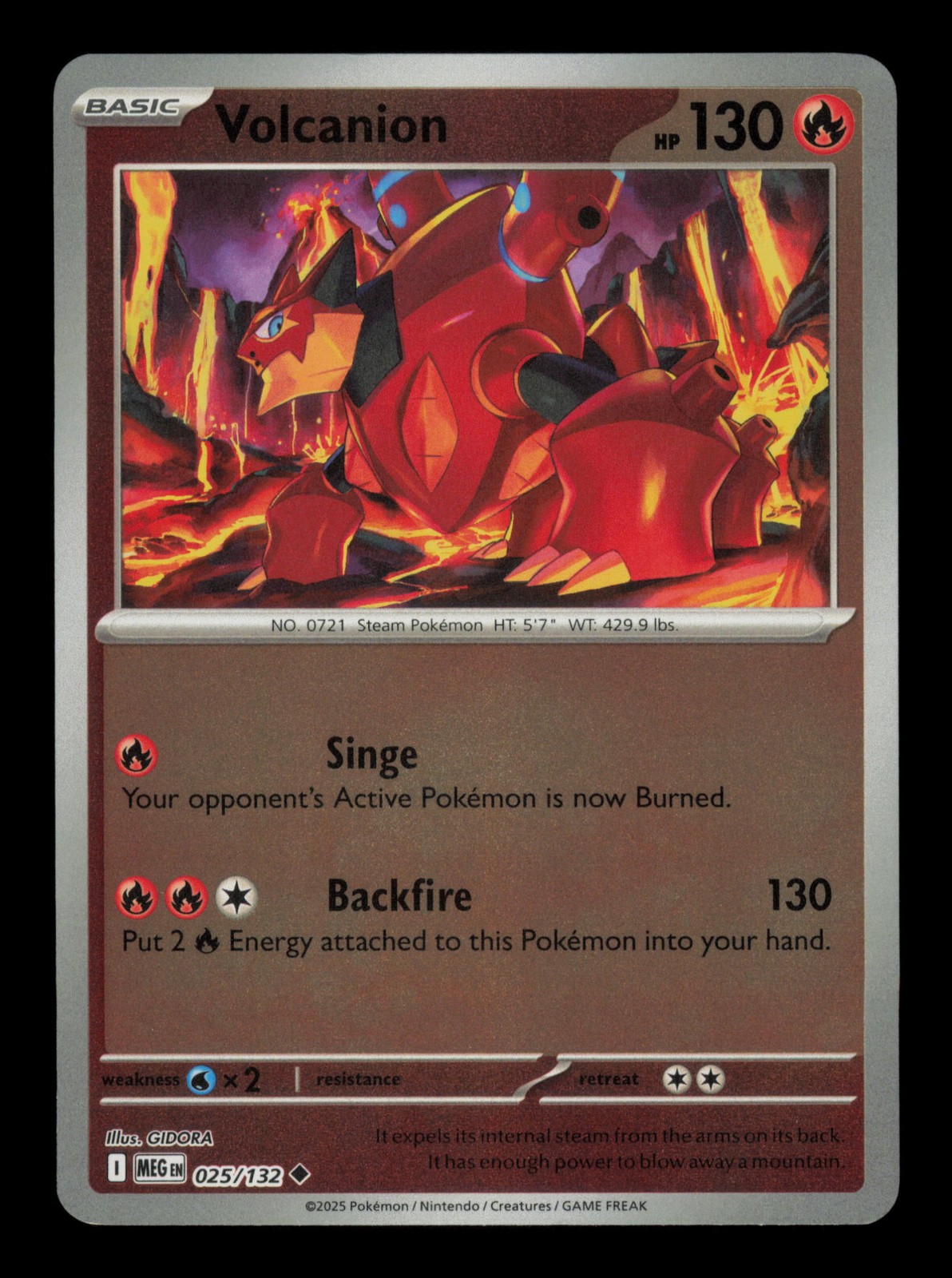 Volcanion Uncommon ME01: Mega Evolution 025/132 Reverse Holo NM