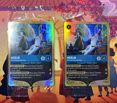 Disney Lorcana Merlin Ursprung 77/PD1 Deutsch Promo Foil/Holo 2 Karten