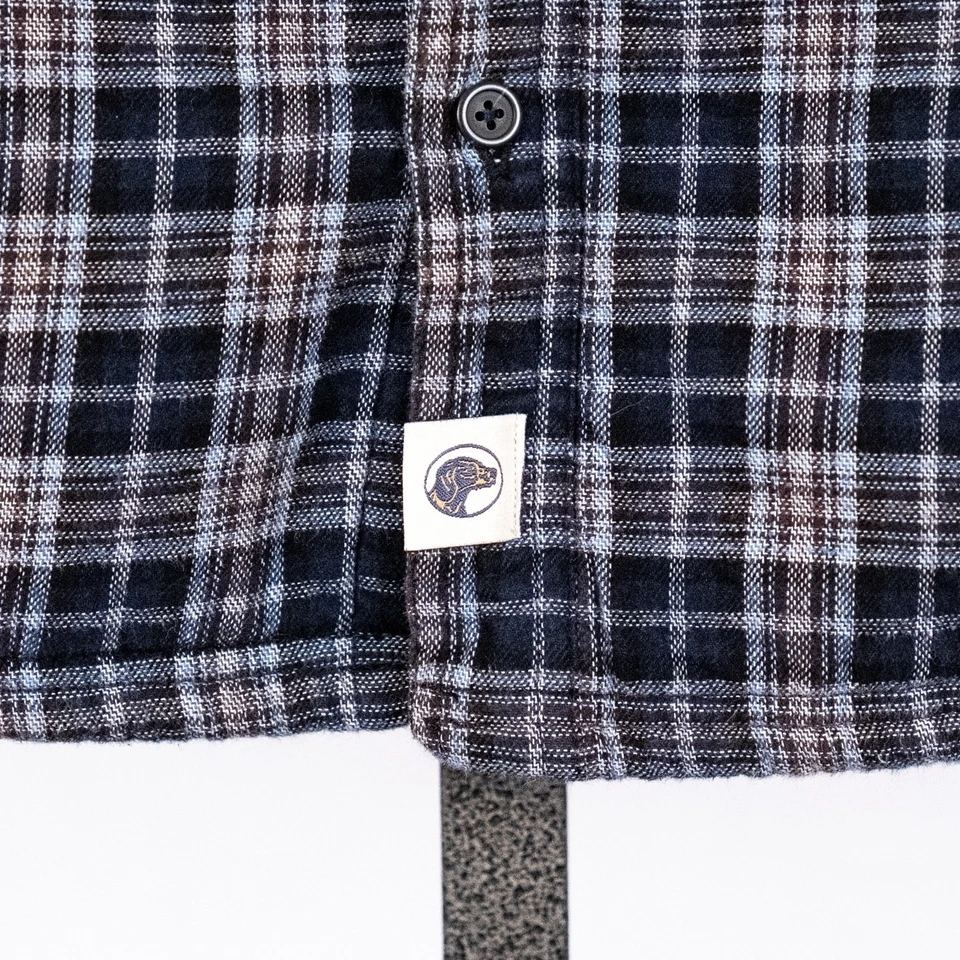 Boston Traders Men's Sherpa Lined Flannel Shacket Jacket Size MEDIUM Blue Plaid - Image 3 of 4