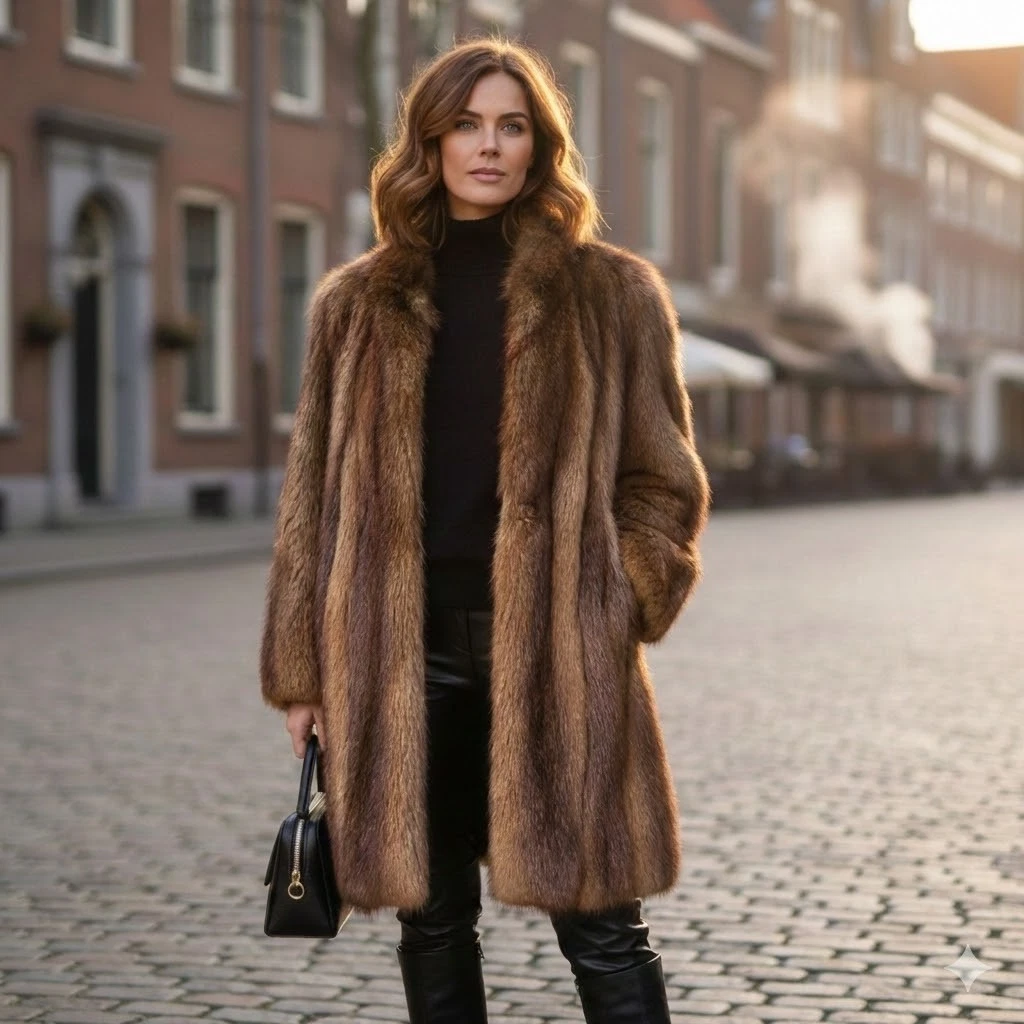 Fur Outer Shell Coats, Jackets & Vests 1X Size Plus for Women for