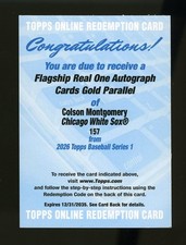 2026 Topps Flagship Real One Autograph Gold COLSON MONTGOMERY Auto RC /50 EXCH