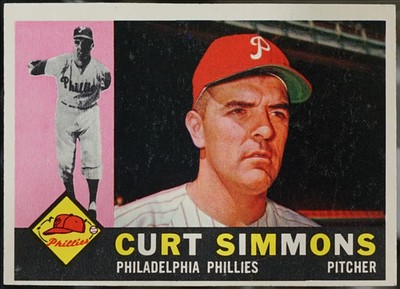 1960 Topps #451 Curt Simmons Baseball EX