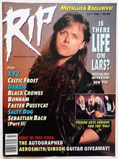 1990 RIP MAGAZINE~COVER ONLY~METALLICA~LARS ULRICH~POSTER PINUP THRASH METAL ART