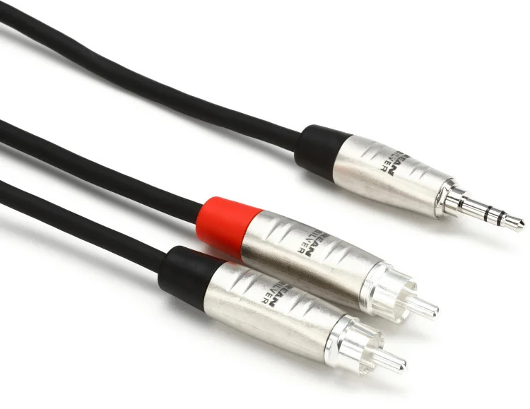 Hosa HMR-010Y Pro Stereo Breakout Cable - 35mm TRS Male to Dual RCA Male - 10 4290₽