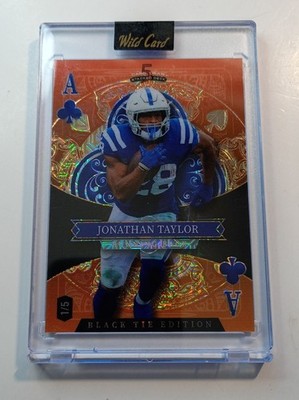 2026 WILD CARD JONATHAN TAYLOR BLACK TIE EDITION ACE OF CLUBS 1/5 COLTS