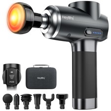 HEYCHY Percussion Massage Gun Deep Tissue with Heat, FSA Eligible Gloss Black