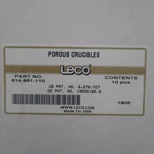 LECO 29mm Porous Crucibles for Solids Part No. 614-961-110