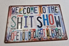 Vintage Kitchen Wall Decor Welcome to Sh Show Metal Sign Tin Signs Poster NEW