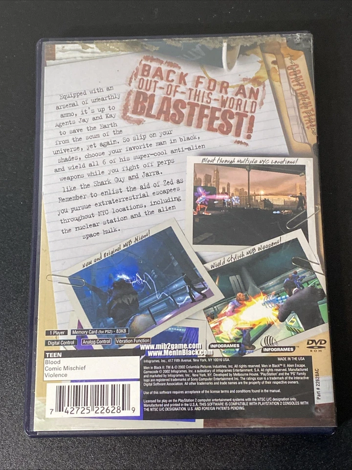 Men in Black II Alien Escape Playstation 2 PS2 - Image 2 of 4
