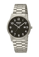 Boccia Titanium 3647-01 Herrenuhr Titan Schwarz M. Arabischen Ziffern 50M Ø38Mm