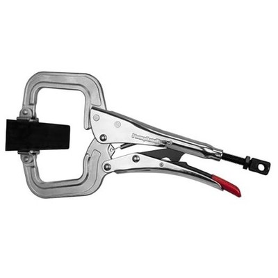 PR115S Locking C-Clamp Pliers, 11'', Swivel Tip, Throat Depth 3-1/4'', Opening