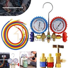 Ac Manifold Gauge Set Ac Refrigeration 3 Way Hose Fit For R502 R134a R12 R22 Us